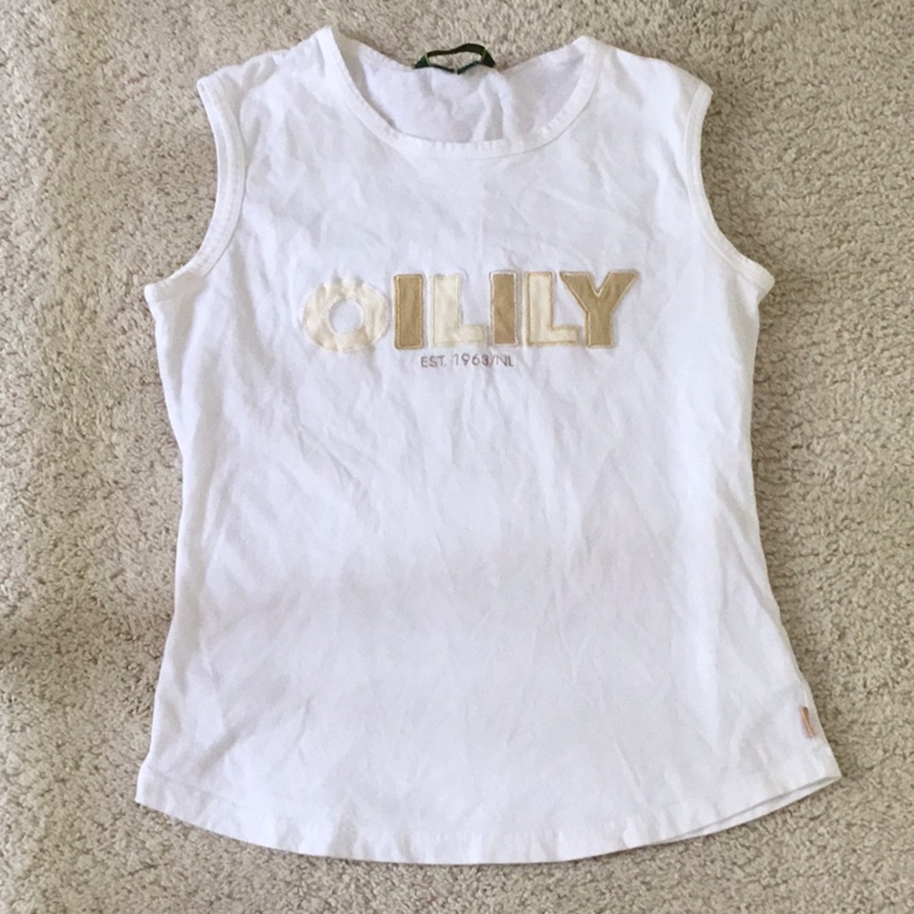 Vintage Ladies Women Oilily White Sleeveless Tank Top Casual Cotton S Small